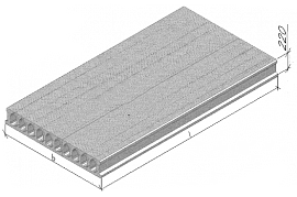 Плиты перекрытия ПБ высотой 220 мм, шириной 1200 мм ПБ 20.12